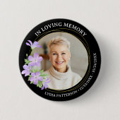 Foto Elegantes Gedächtnis Beileid Beerdigung Button (Vorderseite)