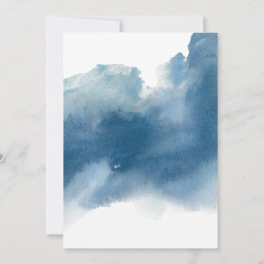 Foto Elegantes geometrisches blaues Wasser Save The Date (Rückseite)