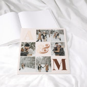 Foto Elegantes Monogramm Rosa Rosa Gästebuch