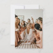 Foto Elegantes rosa Bow-Brautparty Dankeskarte (Rückseite)