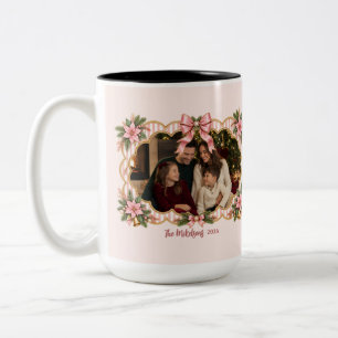 Foto Elegantes Rosa Weihnachten Coquette Festlich Zweifarbige Tasse