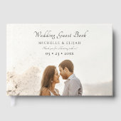 Foto Elegantes Script Dusty Pink Wedding Gästebuch (Vorderseite)