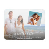 Foto Elegantes Skript mit Hearts Modern Magnet (Horizontal)