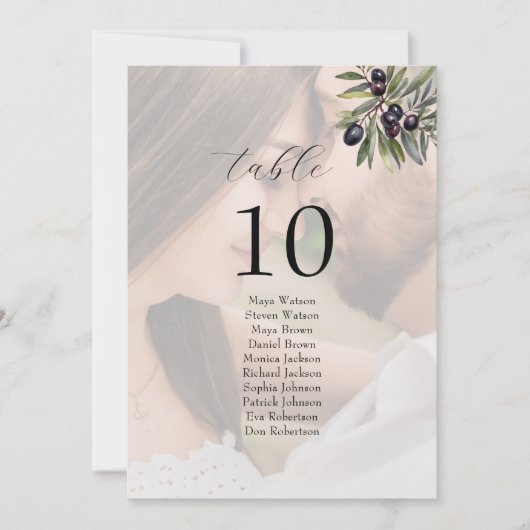 Foto Elfenbein Hochzeit Sitzplan Übersichtsplan (Vorderseite)