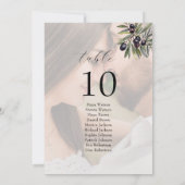 Foto Elfenbein Hochzeit Sitzplan Übersichtsplan (Rückseite)