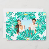 Foto Emerald Yellow Mint Moderne Blumenhochzeit in Einladung (Rückseite)