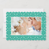 Foto Emerald Yellow Moderne Typografie Hochzeit Einladung (Rückseite)