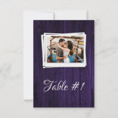 Foto-Empfang aus lila Holz Einladung (Rückseite)