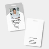 Foto Employee Company Logo Security GRAY Ausweis (Front & Back)