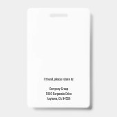 Foto Employee Company Logo Security GRAY Ausweis (Back)