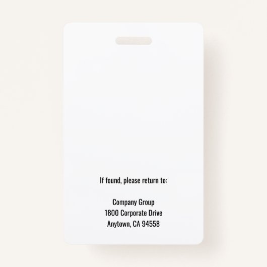 Foto Employee Company Logo Security GRAY Ausweis (Rückseite)