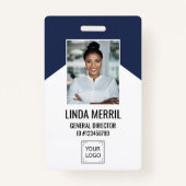 Foto Employee Company Logo Security NAVY Ausweis (Vorderseite)