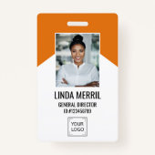 Foto Employee Company Logo Security ORANGE Ausweis (Vorderseite)