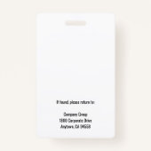 Foto Employee Company Logo Security ORANGE Ausweis (Rückseite)