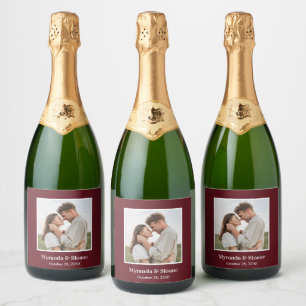 Foto Engagement Partei Burgund Schaumweinetikett