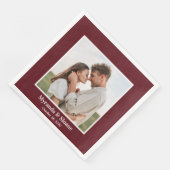 Foto Engagement Partei Burgund Serviette (Ecke)