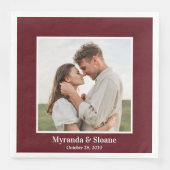 Foto Engagement Partei Burgund Serviette (Vorderseite)