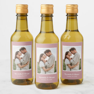 Foto Engagement Partei Dusty Rose Weinetikett