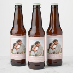 Foto-Engagement-Partei rot pink Bierflaschenetikett