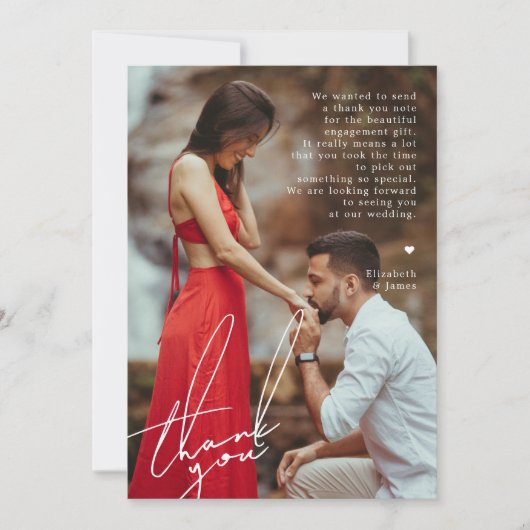 Foto Engagement Party Danke Karte (Vorderseite)