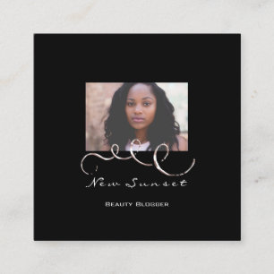 Foto-Ereignis-Planerblogger-Weiß-einfach Rose Quadratische Visitenkarte