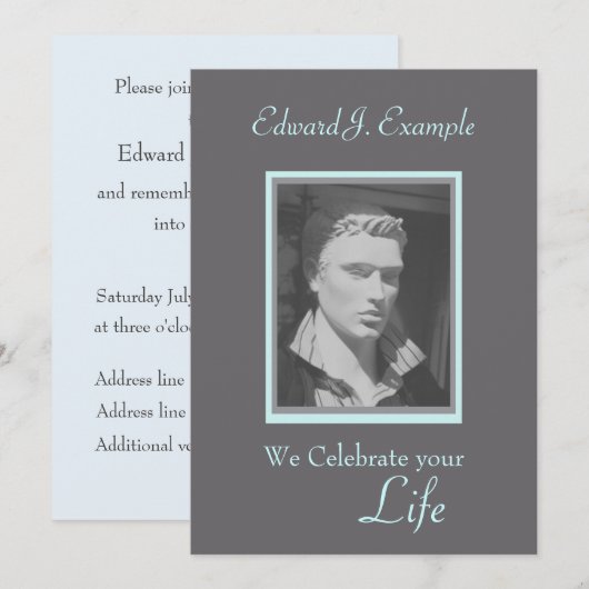 Foto-Erinnerung / Beerdigung Einladung (Vorne/Hinten)