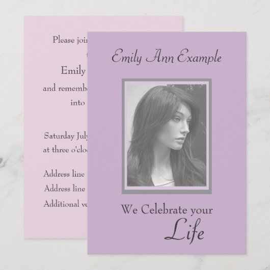 Foto-Erinnerung / Beerdigung Einladung (Vorne/Hinten)