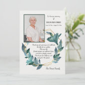 Foto-Erinnerung Beileid Vielen Dank Einladung (Stehend Vorderseite)