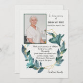 Foto-Erinnerung Beileid Vielen Dank Einladung (Vorne/Hinten)