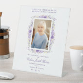 Foto Erinnerung Hochzeit lieben Lila Schatten Sockelschild (In Situ)