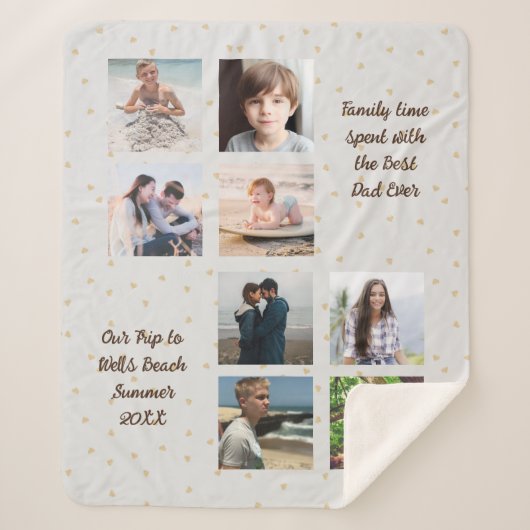 Foto Erinnerungen Bester Vater Khaki Herz Sherpadecke (Vorderseite)