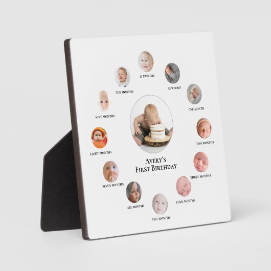 Foto-Erinnerungen im ersten Jahr 12 Monate Fotoplatte (Vorderseite)