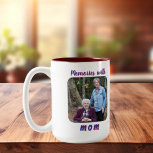 Foto Erinnerungen Mama Blau/Rot Presonlize Zweifarbige Tasse