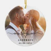 Foto ernennt mehr elegante neue Weds Keramik Ornament (Vorne)