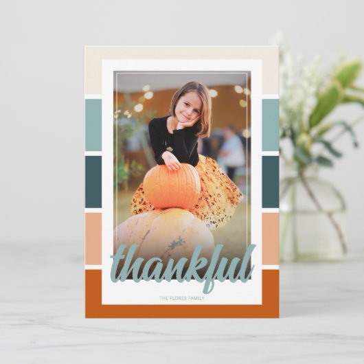 Foto Erntedank Grußkarte Abendessen Einladung (Stehend Vorderseite)