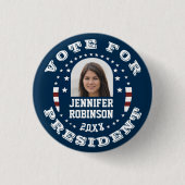 Foto ersetzen | Kampagnen Template Round Pinback B Button (Vorderseite)