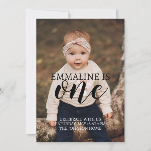 Foto Erste Geburtstagskündigung Download Einladung (Vorderseite)