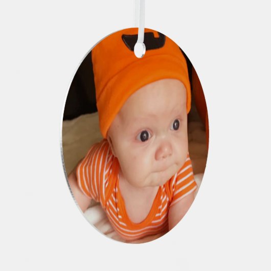 Foto Erste Halloween Doppelseitiges 1. Foto Ornament Aus Metall (Vorderseite Rechts)