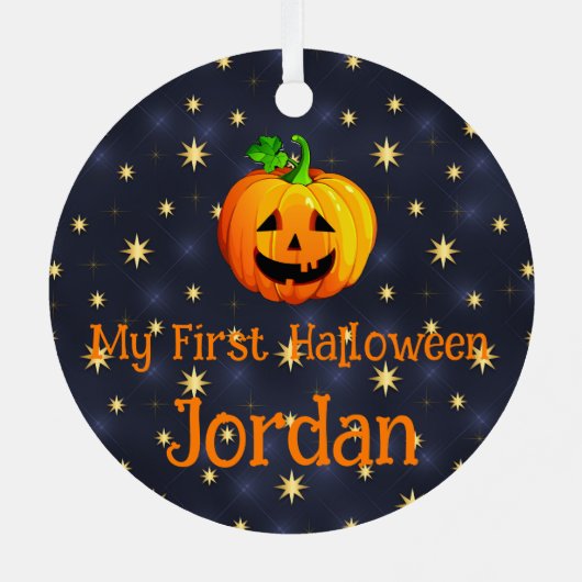 Foto Erste Halloween Doppelseitiges 1. Foto Ornament Aus Metall (Rückseite)