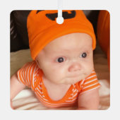 Foto Erste Halloween Doppelseitiges 1. Foto Ornament Aus Metall (Vorderseite)