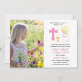 FOTO Erste Heilige Kommune Einladung Girl BLONDE (Vorderseite)