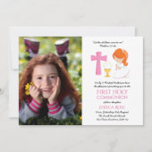 FOTO Erste Heilige Kommune Einladung Girl RED Hair (Vorderseite)