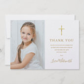 Foto Erste Heilige Kommune Goldene Signatur Dankeskarte (Vorderseite)