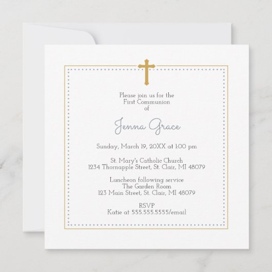 Foto Erste Kommune Einladung (Rückseite)