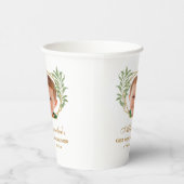 Foto Erste Kommunion Grüne Botanische Geometrie Pappbecher (Rechts)