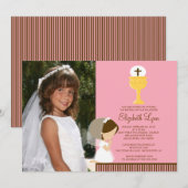 Foto-erste Kommunions-Einladungs-betendes Einladung (Vorne/Hinten)