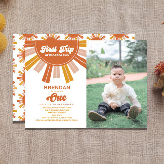 Foto Erste Reise rund um den 1. Geburtstag Einladung