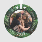 Foto Erste Weihnachten als Mr. & Mrs. Newlywed Pin Ornament (Rückseite)