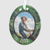 Foto Erste Weihnachten als Mr. & Mrs. Newlywed Pin Ornament (Vorderseite)