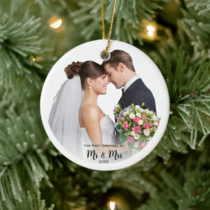 Foto Erste Weihnachten Herr und Frau Personalisier Keramik Ornament